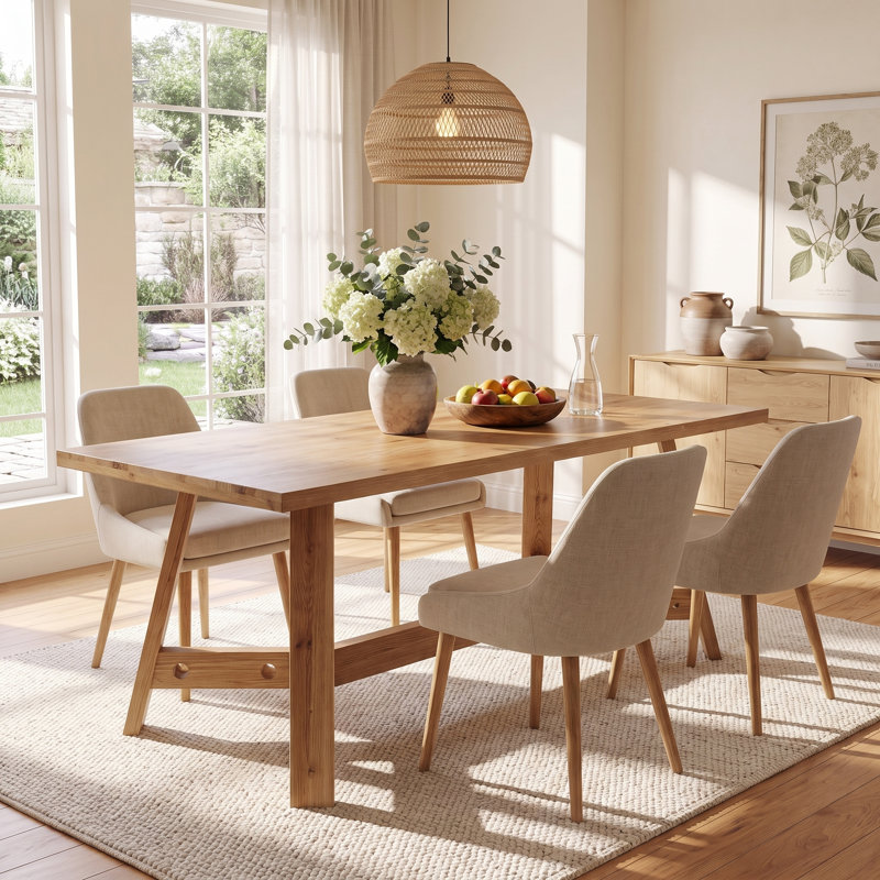 Dining Table with Wood Base