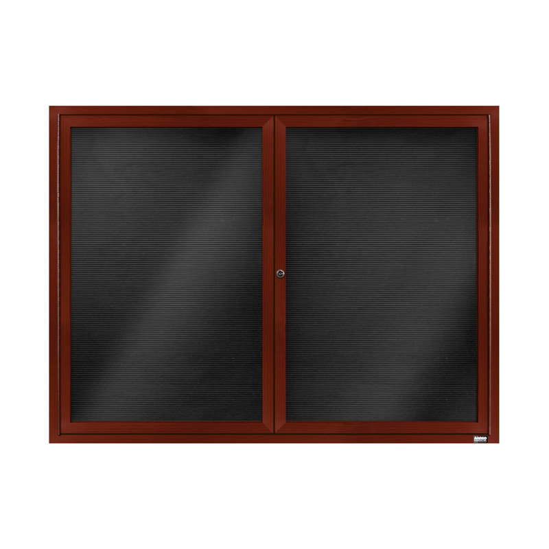 Panneau de lettres mural fermé en aluminium, Bois de cerisier, Deux, H 36 po x l 48 po