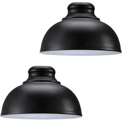 2-Pack Vintage Retro Pendant Light Shade Metal Lampshade Bulb Guard Curved Cage Hanging Ceiling Light Fixture E26 Compatible Decorative Lighting for Kitchen Bedroom Farmhouse