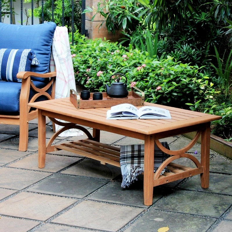 Brunswick 5 Piece Teak Sofa Seating Group with Cushions, Navy Performance Olefin, Brown