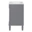 Meuble-lavabo 24 po avec lavabo supérieur, meuble de rangement moderne à 2 niveaux, meuble-lavabo simple, grandes tablettes de rangement