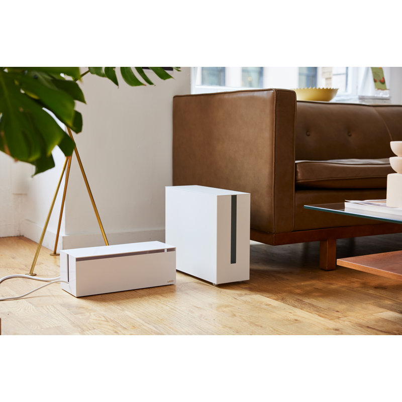 White Steel Rolling Cable Management Box with Wheels