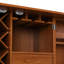 Armoire de bar 41,9 po avec porte escamotable en rotin industriel avec table de rangement