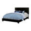 Structure de lit pleine grandeur en similicuir noir avec panneau de chambre à silhouette profilée pour une nuit de sommeil confortable-381436341-381436340