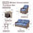 Sami 5-Piece Wicker Patio Furniture Set With Fire Pit Table, 6-Inch Ultra Thick Cushioned 360° Swivel Glider Chairs-1820043108