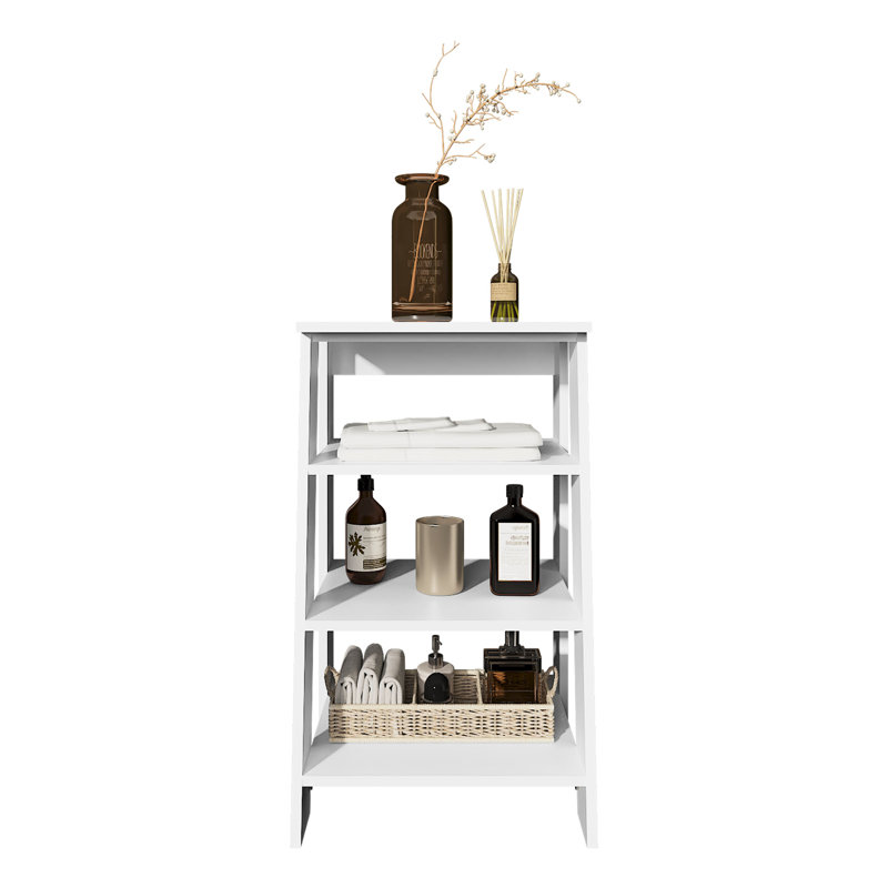 4 tablettes blanches de 4 po pour la salle de bain et le salon, tablettes ouvertes - blanc, Blanc