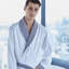 Lord 100% Cotton Velour Male Mid-Calf Bathrobe with Pockets-1304931897-1295171877