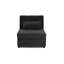 Canapé-lit noir ultra-moderne, fauteuil convertible avec lit escamotable et fauteuil contemporain sans accoudoir