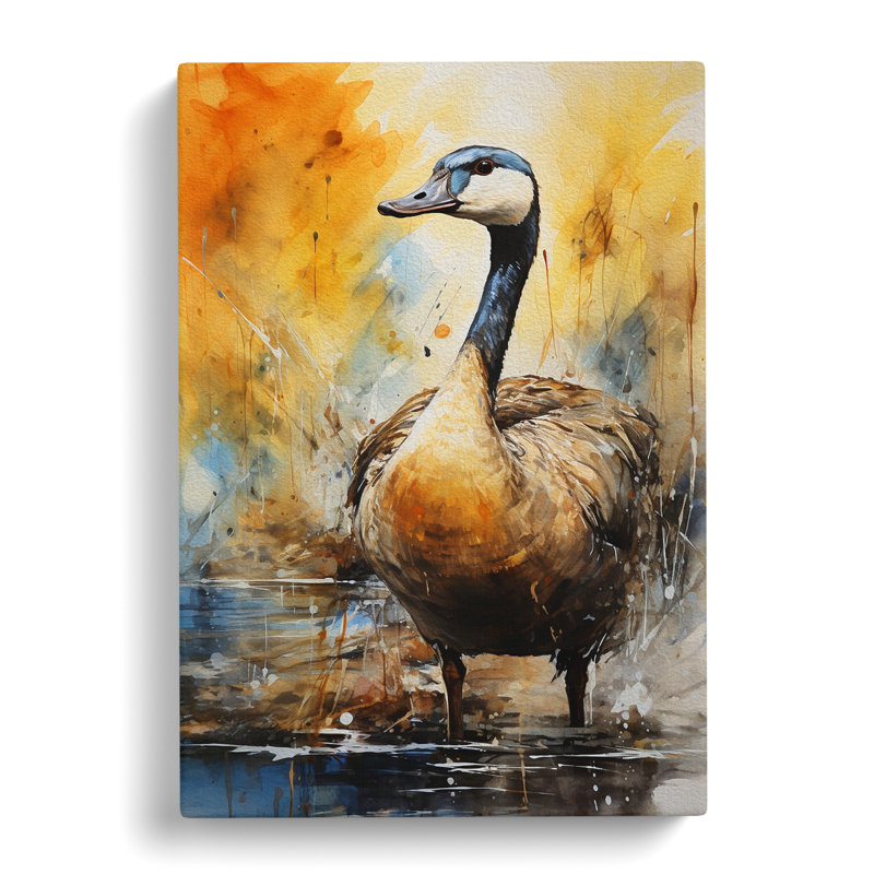 Goose Gestural No.2 - Wrapped Canvas, 60cm H x 40cm W x 3cm D
