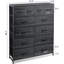 Grande commode en tissu avec 12 tiroirs pour chambre à coucher, placard, commodes, commodes de rangement en tissu, structure en acier-438548299