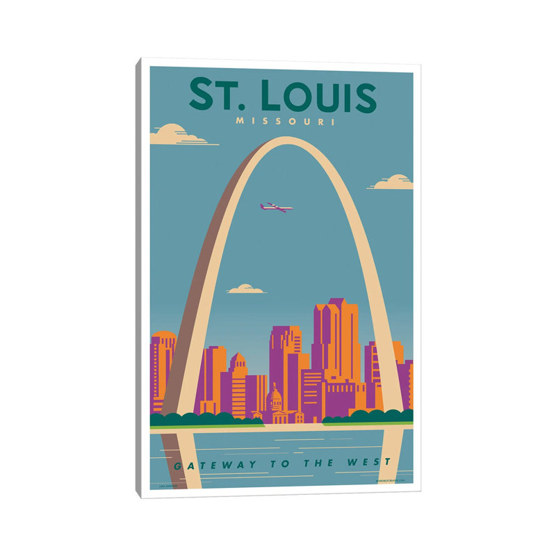 St. Louis Travel Poster by Jim Zahniser - Wrapped Canvas Print, 101.6 cm H x 66.04 cm W