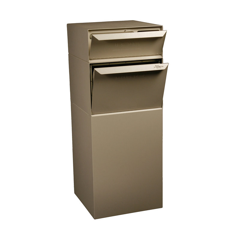 Steel Package Drop with Newspaper Compartment, Sand