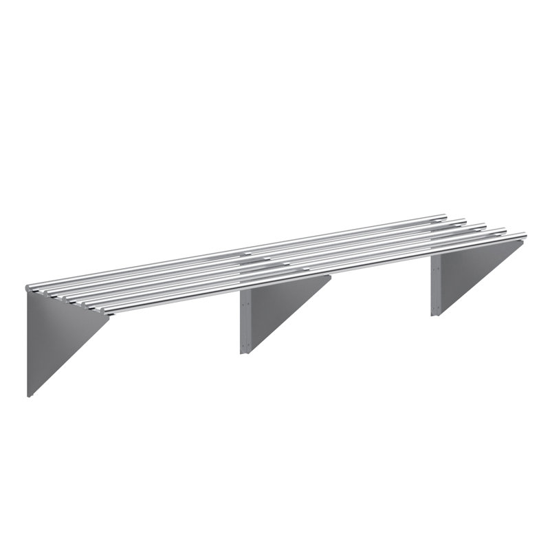 AmGood 72" Stainless Steel Floating Wall Shelf with Brackets