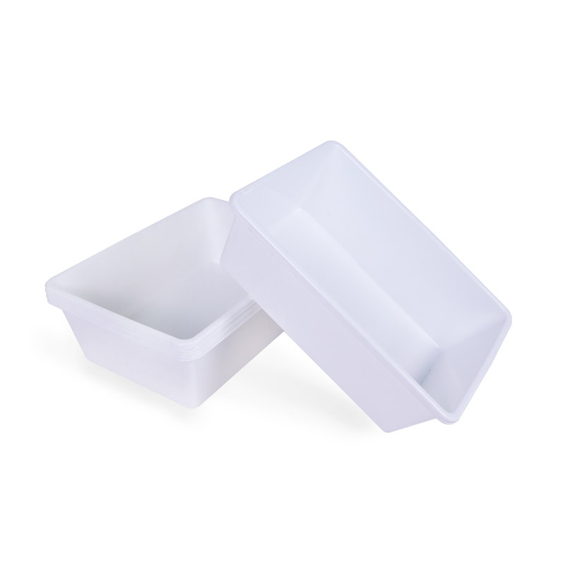 UNiPLAY Plastic Decorative Bin, White, 5.16" H x  16.14" W x 11.17" D