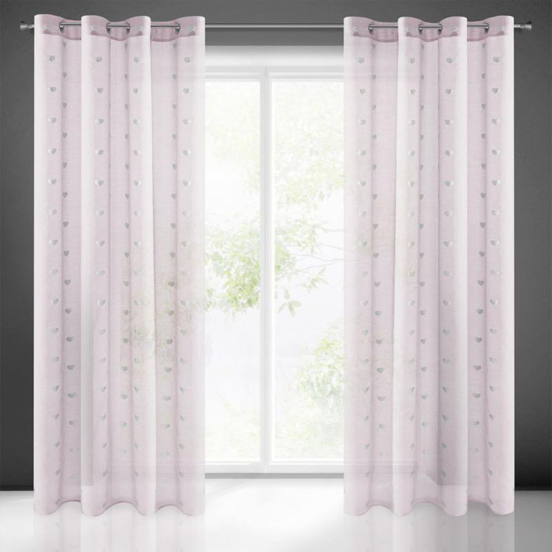 Rothstein Benay Eyelet Room Darkening Curtains, Pink