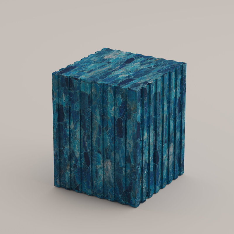 Cannelé End Table, Apatite Aqua