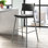 NPS Café Time Stool, Charcoal Slate Top & Silver Frame