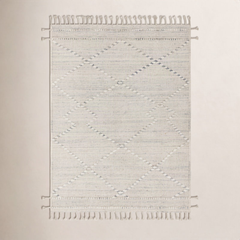 Hanna Hand Knotted Geometric Indoor Rug, Rectangle 7'9" x 9'9"