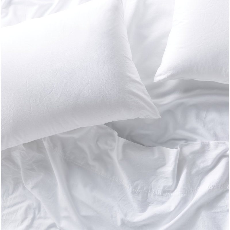 Cloud Soft Sateen Sheet Set, Alpine White, Twin Sheet Set with 1 Pillowcase