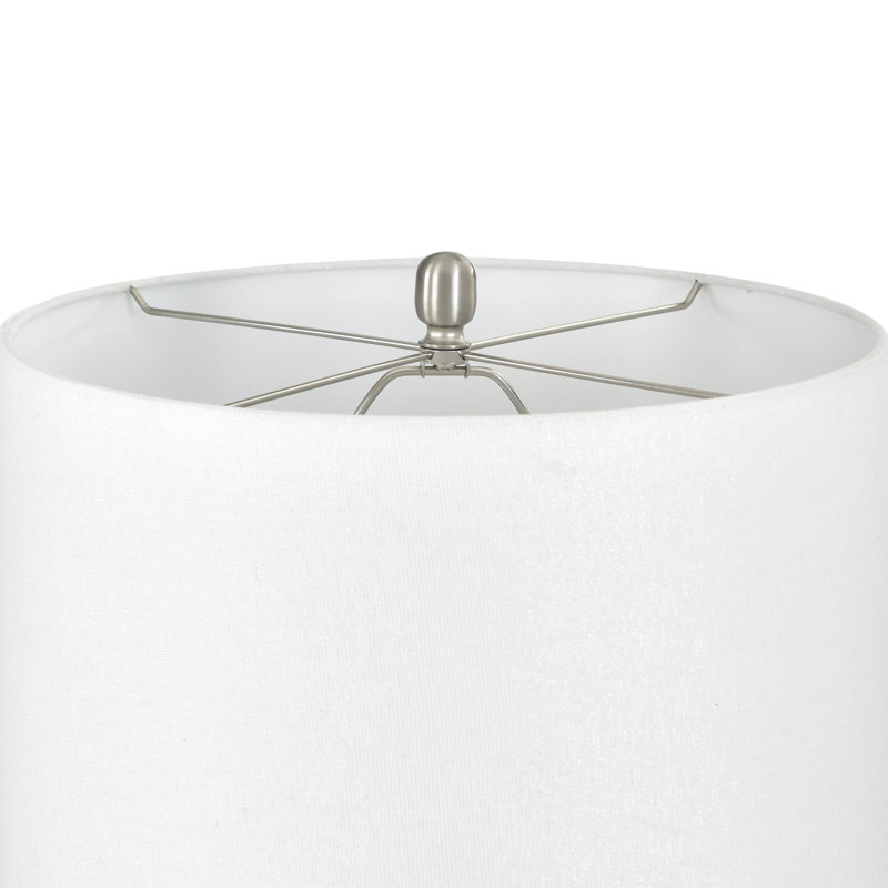 Lampe de table en céramique - bleu Naha - abat-jour blanc