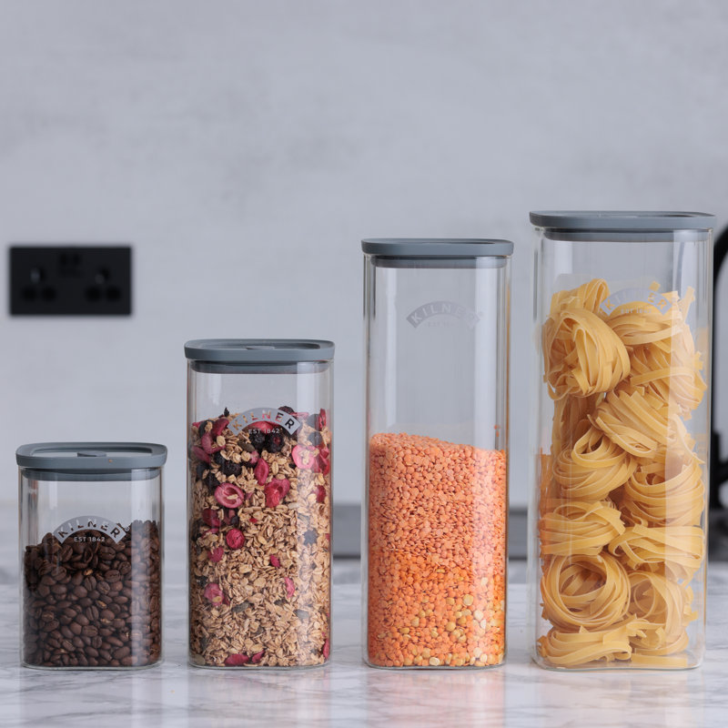 Kilner Fresh Storage Jars - Set Of 4 (33.8, 50.7, 67.6, 118Oz)