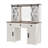 Makeup Vanity Desk with Lighted Mirror, Storage Stool and Charging Station