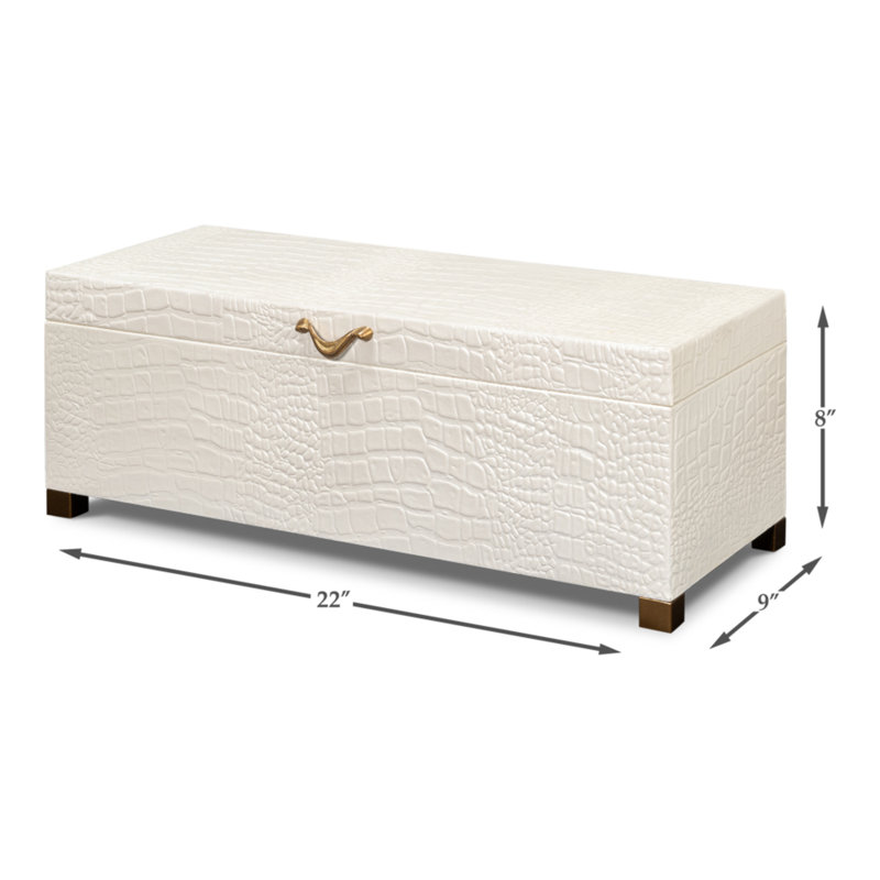 Shagreen Handmade Decorative Trunk, Ivory
