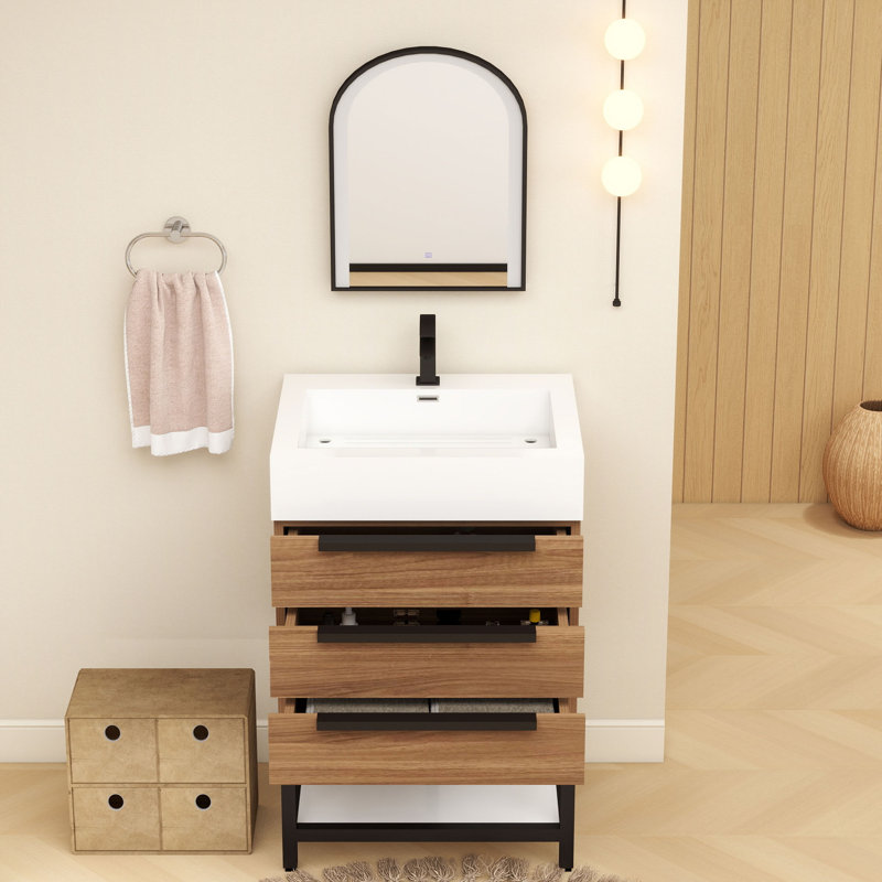 Meuble-lavabo simple l 24 po x P 20 po x H 36 po, Bois