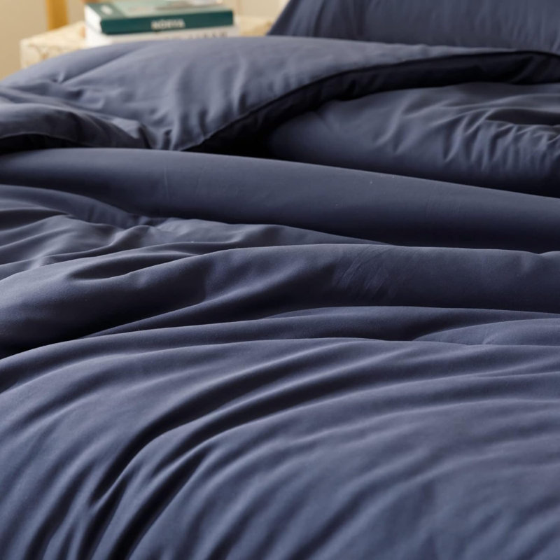 Ensemble d'édredon simple / simple TG pour garçons garçons bleu marine, 1 édredon bleu et 1 taie d'oreiller, édredon léger pour lit d'enfant