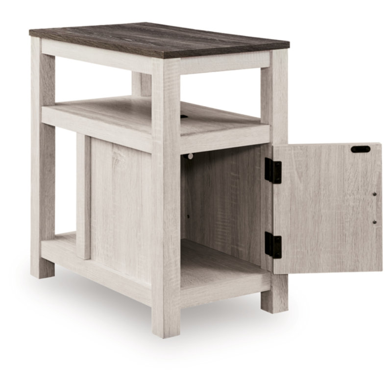 Fendenmore Chairside End Table, White, Gray