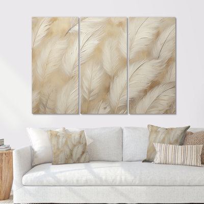 Feathery Plumes III - ensemble de reproduction d'art mural plumes