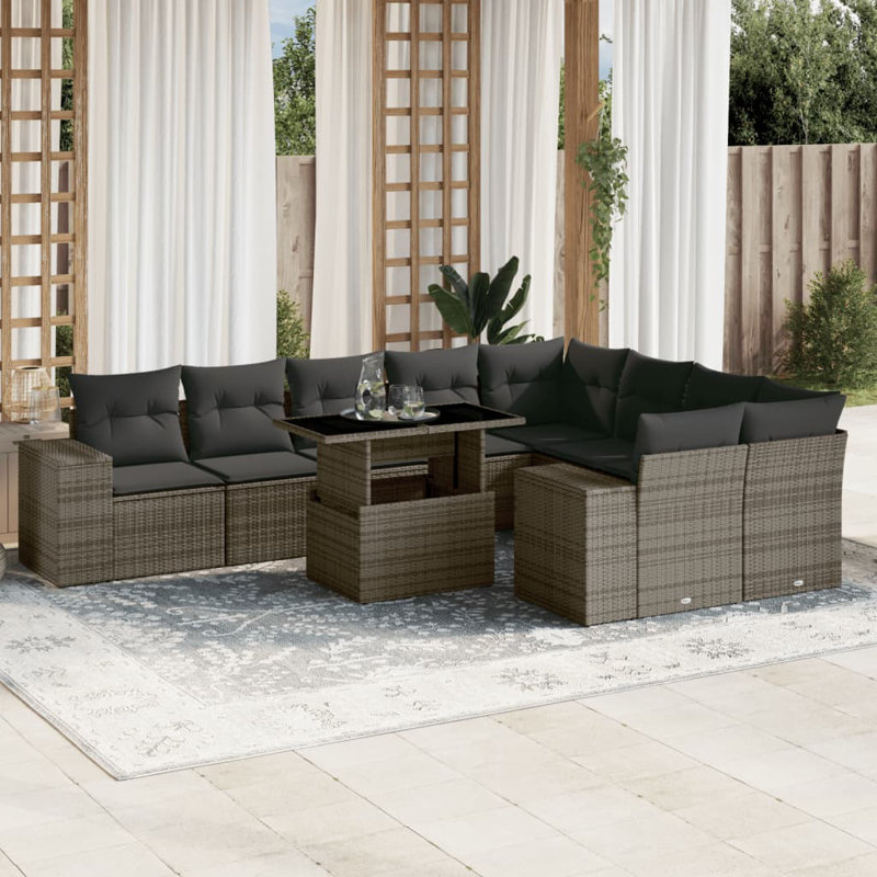 Ensemble de canapé de jardin Vidaxl gris