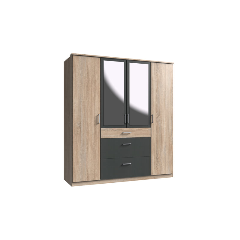Torfred 4 Door Wardrobe, Rough-sawn oak/Graphite