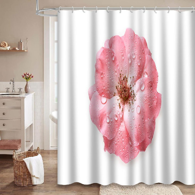 Rideau de douche avec 12 crochets Flower Spring, L 72 po x l 72 po