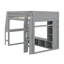 Lit mezzanine en bois avec bureau, étagères à rangement multiples, DEL et portemanteau suspendu