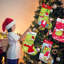 Ensemble de 4 bas de Noël Grinchs, bas de Noël Grinchs de 18 pouces décorations Whoville pour les fêtes de famille