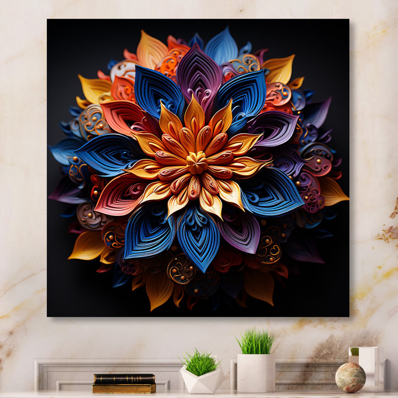 - Art mural en métal Hinduisim, H 36 po x l 36 po x P 1,5 po
