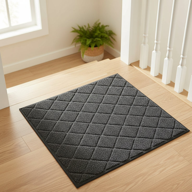 Tapis d'escalier antidérapant pour marches intérieures en bois, tapis d'escalier avec support en TPE 30 x 30, Noir