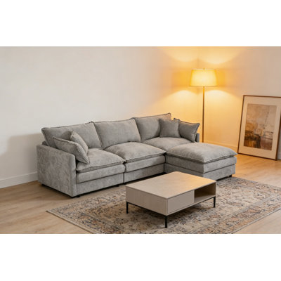 Canapé modulaire en L 102 po, canapé 3 places avec repose-pieds 102 po