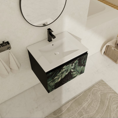 Dinton 24.03'' Single Bathroom Vanity with Ceramic Top