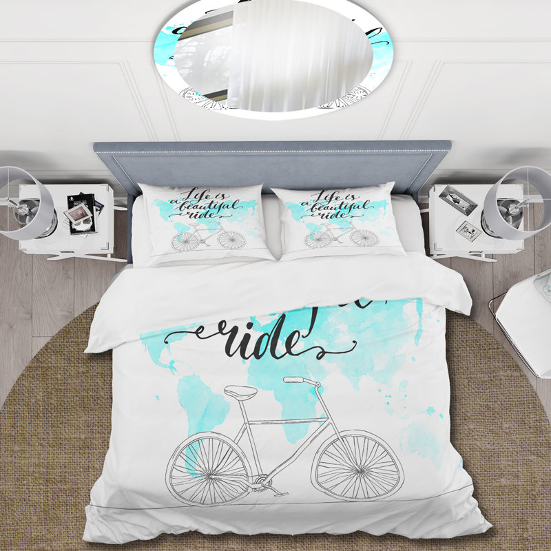 Life Is A Beautiful Ride - Ensemble de housse de couette traditionnel - Microfibre de polyester
