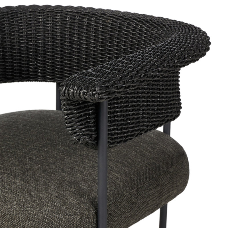 Carrie Outdoor Dining Armchair, Black