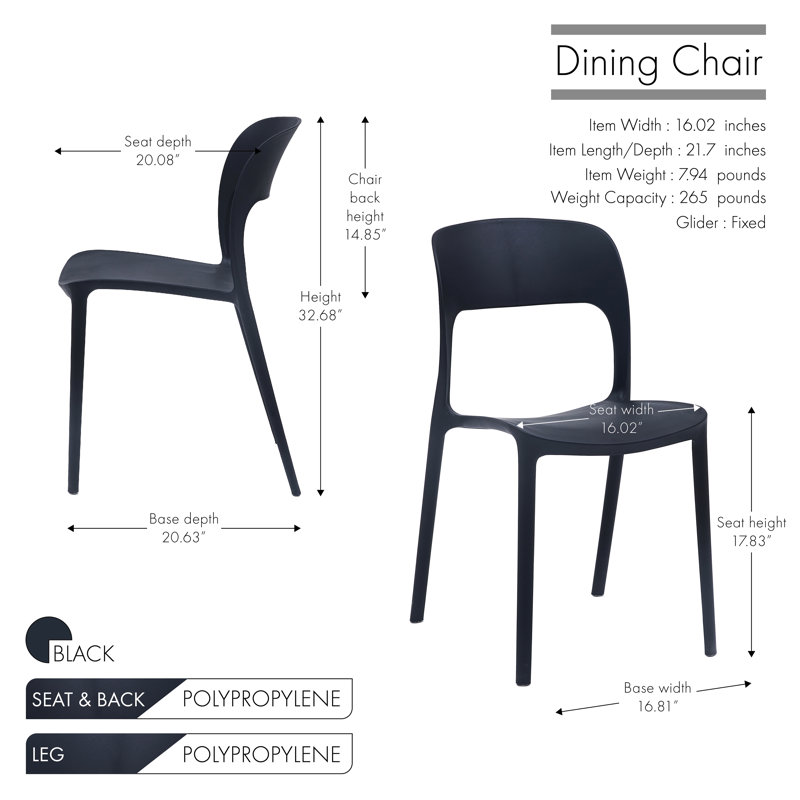 Side chair Set, Black