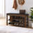 Adjustable Height Long Bench With Comfortable Leather, Brown Wood, And Concealed Storage Compartments Adjustment, Natural Rubberwood, Seat, Hidden Space-874460971