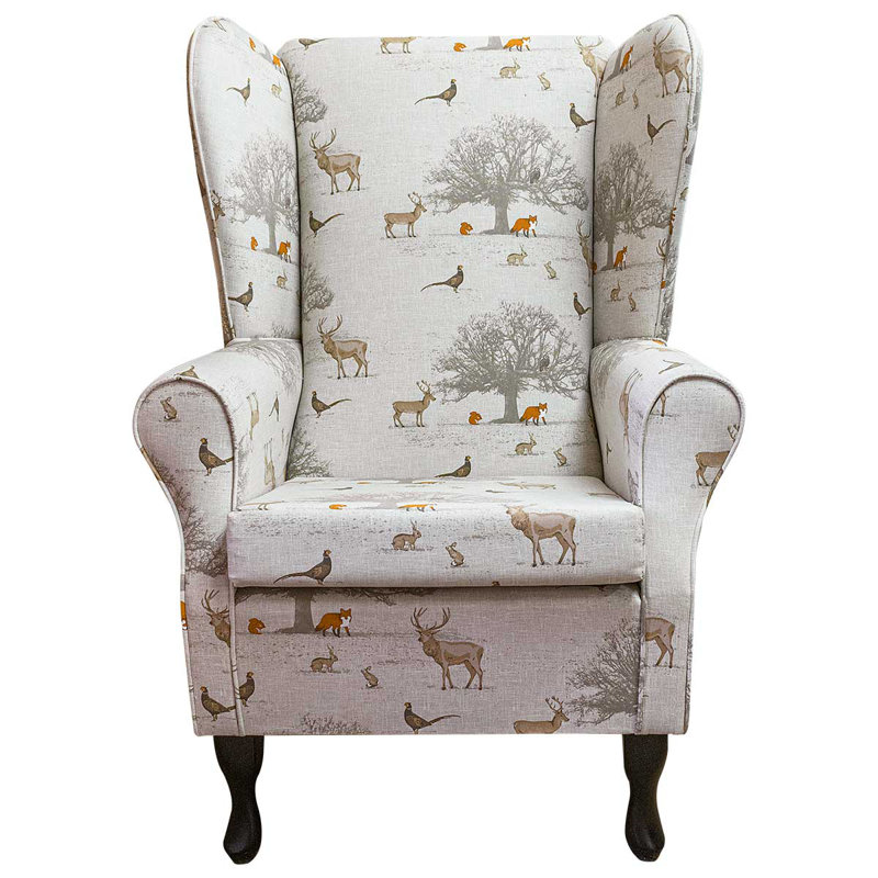 79Cm Wide Cotton Wingback Chair