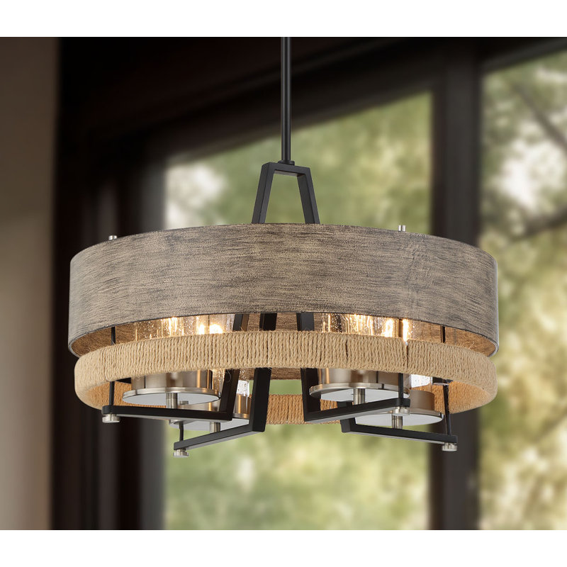 Luminaire suspendu tambour simple à 4 lumières Maisarah