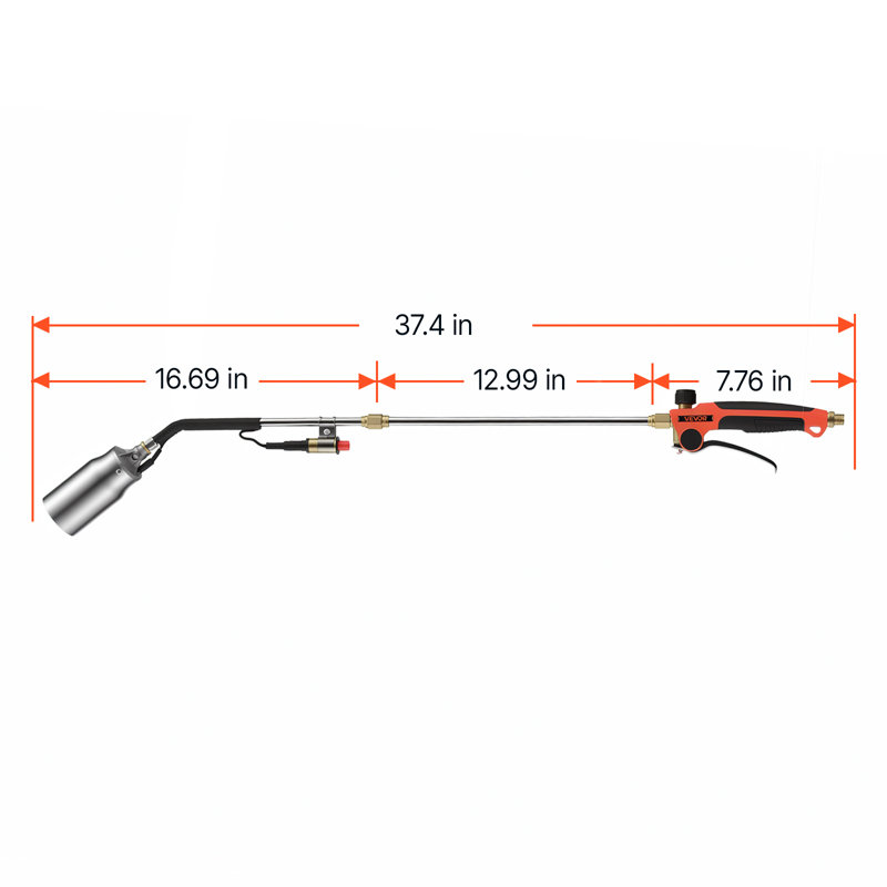 Propane Torch Weed Burner 37" 270,000 BTU Output with 12.5 ft Hose, for Garden Road Ice Snow Melting, Adjustable Flame, Heavy Duty Blow Torch with Turbo Trigger & Self Igniter, Flamethrower