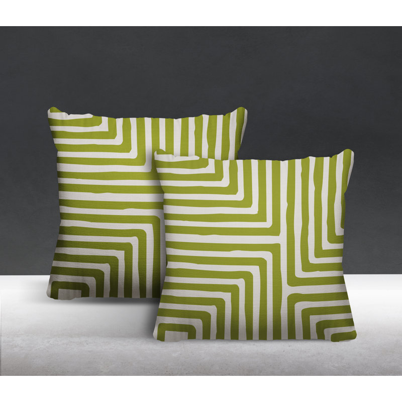  Coussin intérieur / extérieur carré, L 15 po x H 15 po, Chartreuse