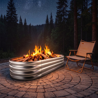 Rectangular Galvanized Steel Fire Ring Pit/Raised Garden Bed Kit