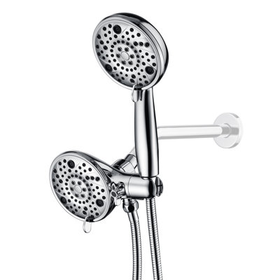 Sumerain High Pressure 3-way Rainfall Combo For Couple With Stainless Steel Hose, Dual 8 Spray Settings Shower Head And Hand Held Shower Separately Or Together